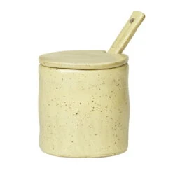 Ferm LIVING Flow Jam Jar With Spoon, Yellow Speckle