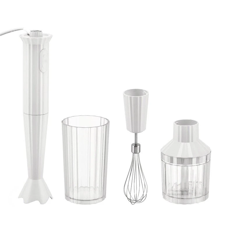 Alessi Plissé Hand Blender With Whisk And Chopper, White 3 Alessi Plissé Hand Blender With Whisk And Chopper, White