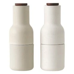 MENU Bottle Grinder 2 Pcs, Ceramic, Sand - Walnut